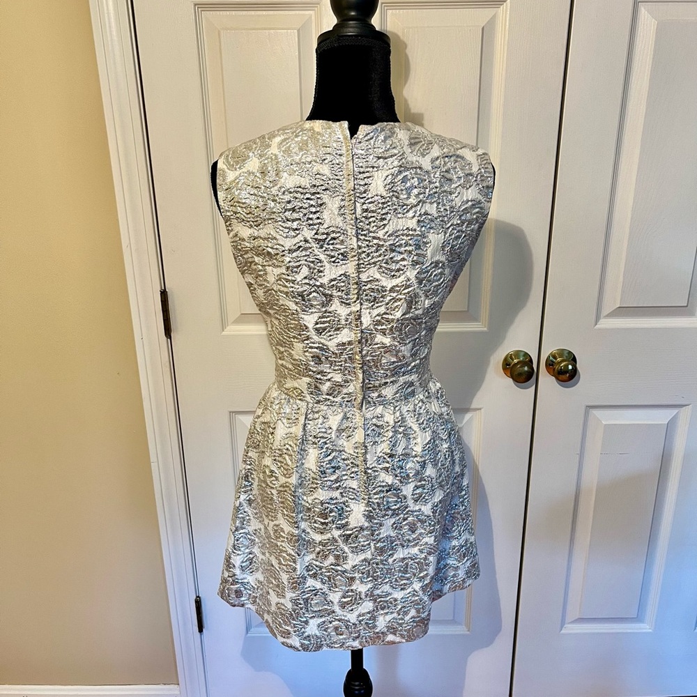 Vintage 1960s Silver Lame Belt Dress - Picture 4 of 11